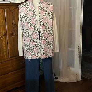 Floral Pink and Green Vest